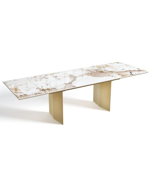 Table extensible Pandora dorée - 180x90x76 cm