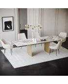 Table extensible Pandora dorée - 180x90x76 cm