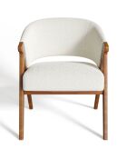 Fauteuil Izia en bouclette blanc - 65.5x70x82.5 cm