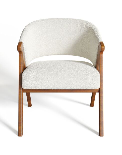 Fauteuil Izia en bouclette blanc - 65.5x70x82.5 cm