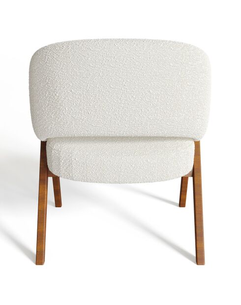 Fauteuil Izia en bouclette blanc - 65.5x70x82.5 cm