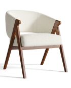 Fauteuil Izia en bouclette blanc - 65.5x70x82.5 cm