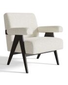 Fauteuil Ezra en bouclette blanc - 70.5x75x78.5 cm