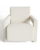 Fauteuil Ema en bouclette blanc - 73x85x75 cm