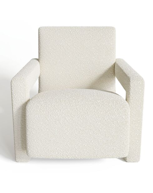 Fauteuil Ema en bouclette blanc - 73x85x75 cm