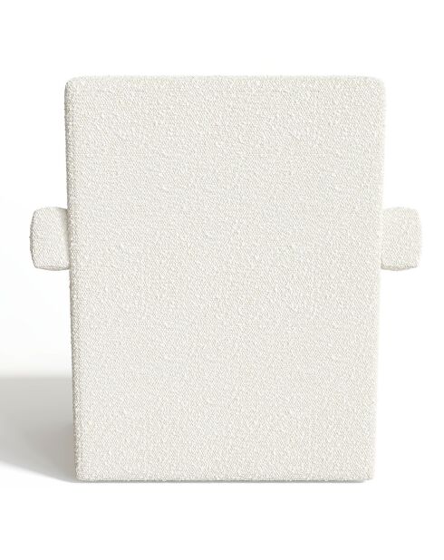 Fauteuil Ema en bouclette blanc - 73x85x75 cm