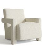 Fauteuil Ema en bouclette blanc - 73x85x75 cm