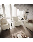 Fauteuil Ema en bouclette blanc - 73x85x75 cm
