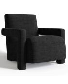 Fauteuil Ema en velours noir - 73x85x75 cm
