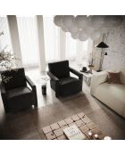 Fauteuil Ema en velours noir - 73x85x75 cm