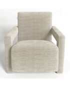 Fauteuil Ema en velours beige - 73x85x75 cm