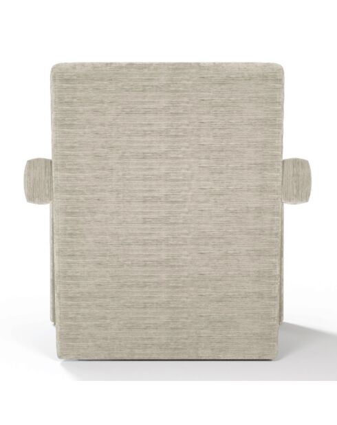 Fauteuil Ema en velours beige - 73x85x75 cm