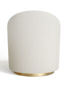 Fauteuil pivotant Jade en bouclette blanc cassé - 74.5x69x74.5 cm