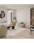 Fauteuil pivotant Jade en velours taupe - 74.5x69x74.5cm