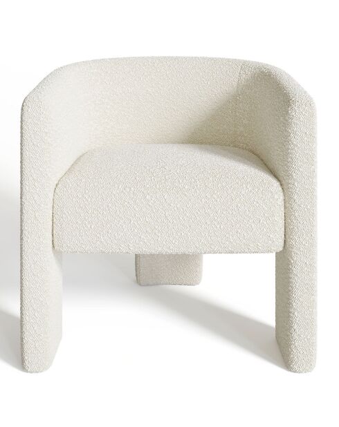 Fauteuil Kara en bouclette blanc - 68x64x72 cm