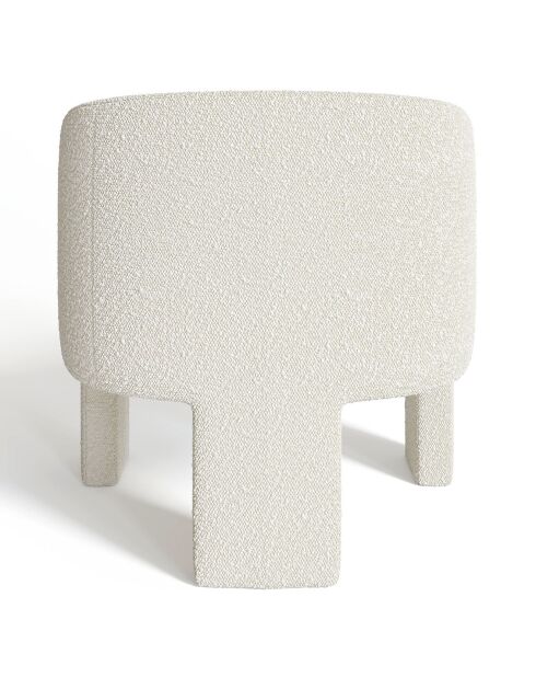 Fauteuil Kara en bouclette blanc - 68x64x72 cm