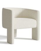 Fauteuil Kara en bouclette blanc - 68x64x72 cm