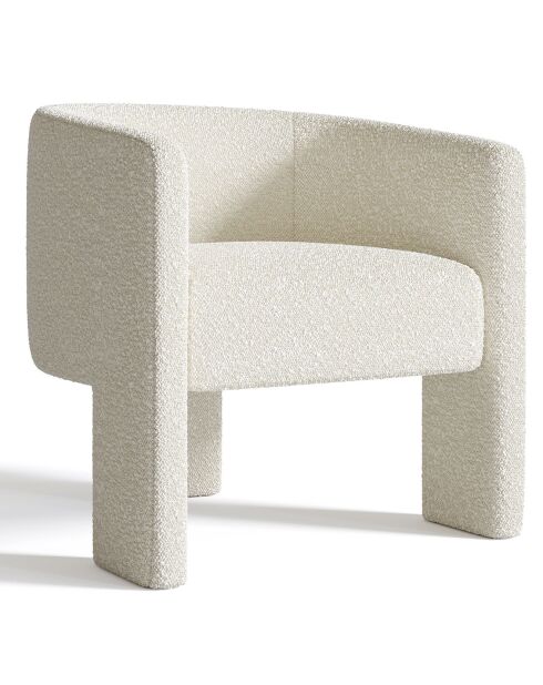 Fauteuil Kara en bouclette blanc - 68x64x72 cm