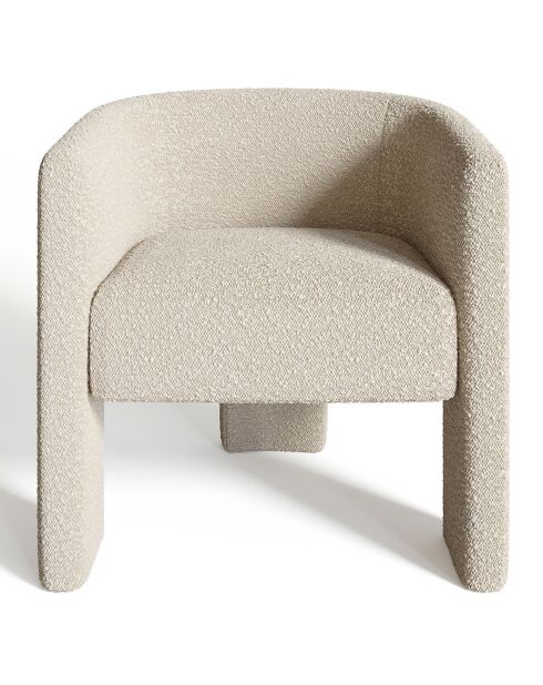 Fauteuil Kara en bouclette taupe - 68x64x72 cm