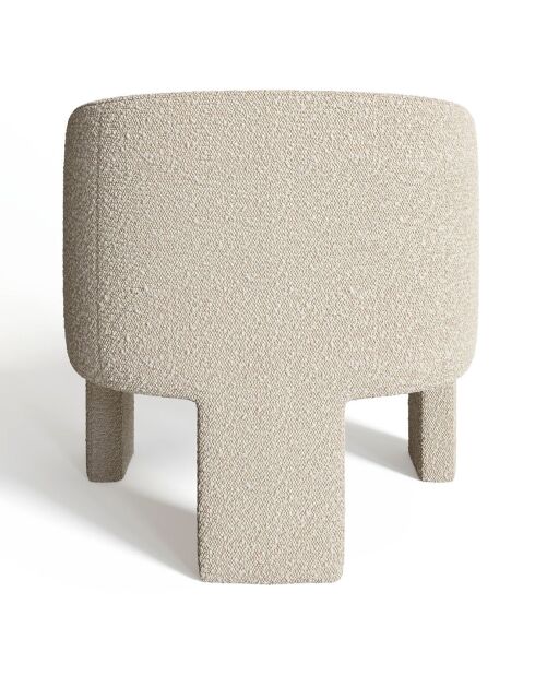Fauteuil Kara en bouclette taupe - 68x64x72 cm