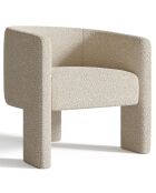 Fauteuil Kara en bouclette taupe - 68x64x72 cm