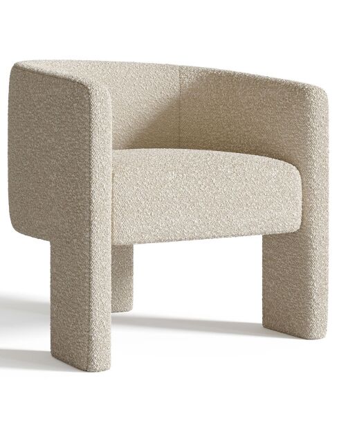 Fauteuil Kara en bouclette taupe - 68x64x72 cm
