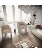 Fauteuil Kara en bouclette taupe - 68x64x72 cm