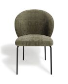 2 Chaises Aria Velours texturé kaki - 54x54x87 cm
