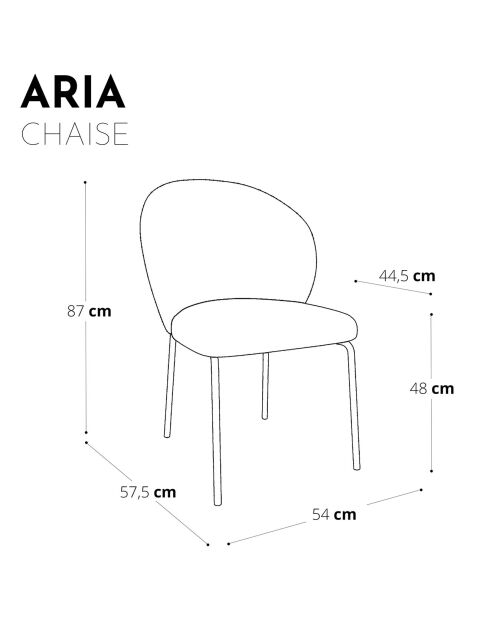 2 Stühle Aria aus strukturiertem Samt in Khaki - 54x54x87 cm