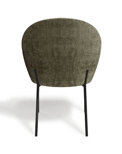 2 Stühle Aria aus strukturiertem Samt in Khaki - 54x54x87 cm