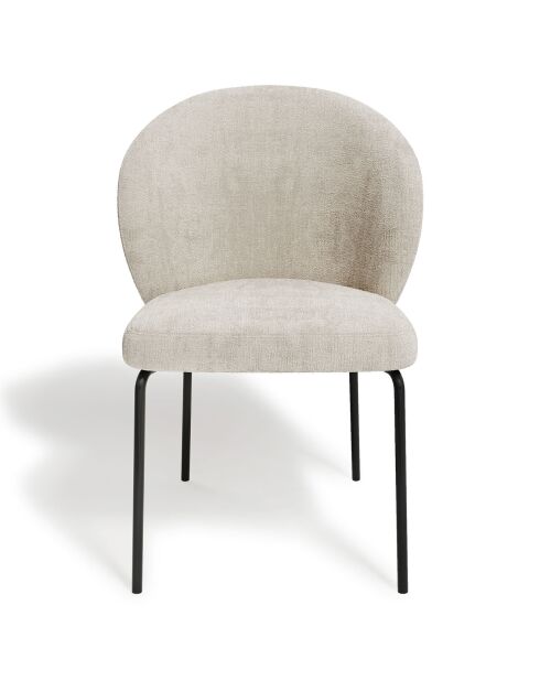 2 Chaises Aria Velours texturé beiges - 54x54x87 cm
