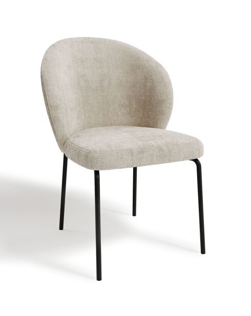 2 Chaises Aria Velours texturé beiges - 54x54x87 cm