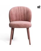 2 Chaises Ernst Velours Pieds velours  rose vintage - 63x49x84.5 cm
