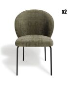 2 Chaises Aria Velours texturé kaki - 54x54x87 cm