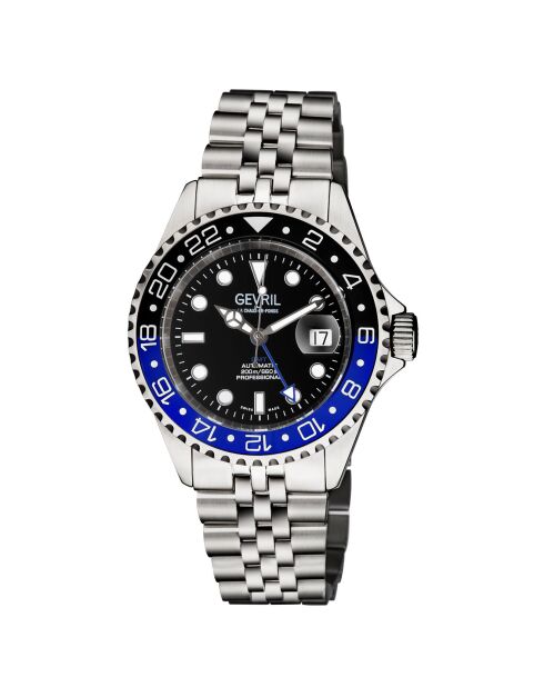 Automatisch Wall Street herenhorloge van zilverstaal