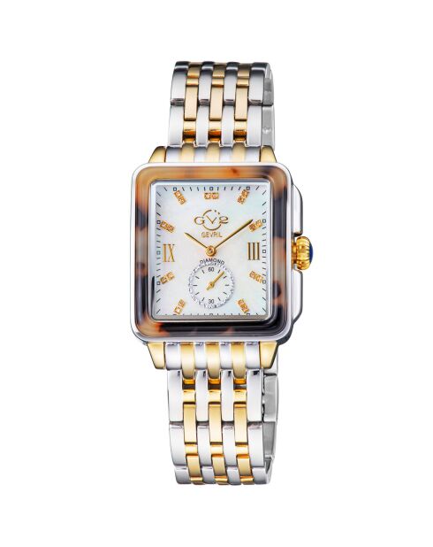 Montre Bari Tortoise Femme Quartz en Acier & Diamants 0.09 ct doré/argenté