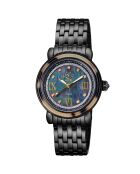 Montre Marsala Tortoise Femme Quartz en Acier & Diamants 0.063 ct noire