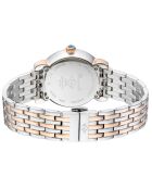 Montre Marsala Tortoise Femme Quartz en Acier & Diamants 0.063 ct argenté/rose doré