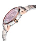 Montre Marsala Tortoise Femme Quartz en Acier & Diamants 0.063 ct argenté/rose doré