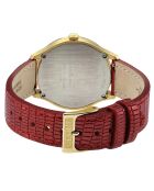 Montre Morcote Femme Quartz en Cuir & Diamants 0.108 ct rouge