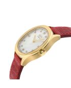 Montre Morcote Femme Quartz en Cuir & Diamants 0.108 ct rouge