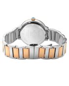 Montre Rome Femme Quartz en Acier & Diamants 0.144 ct argenté/rose doré