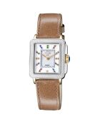 Montre Padova Gemstone Femme Quartz en Cuir & Diamant 0.012 ct taupe