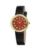 Montre Arezzo Femme Quartz en Cuir noire