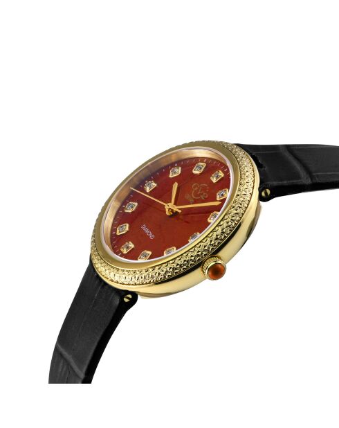Montre Arezzo Femme Quartz en Cuir noire