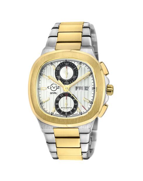 Montre Potente Chronograph Homme Automatique en Acier argenté/doré