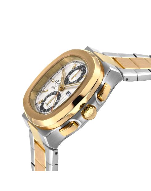 Potente Chronograph automatisch zilver/goud stalen horloge voor heren