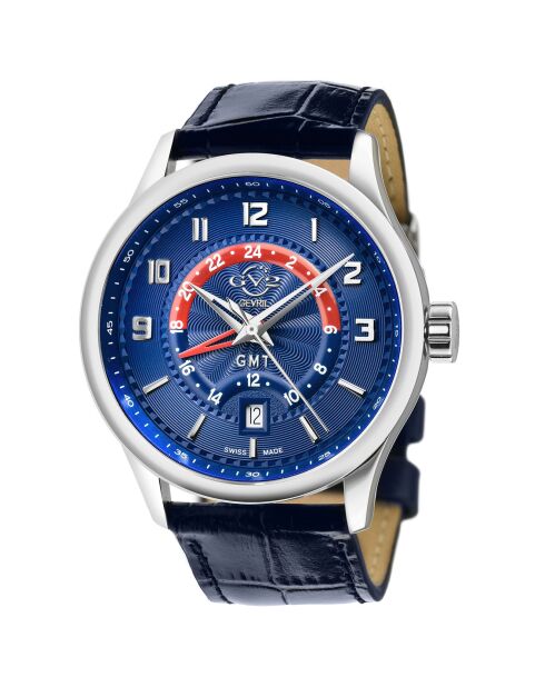 Montre Giromondo Homme Quartz en Cuir bleue