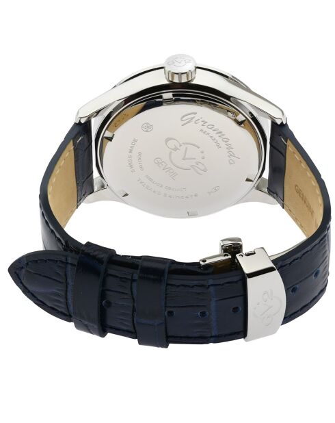 Montre Giromondo Homme Quartz en Cuir bleue