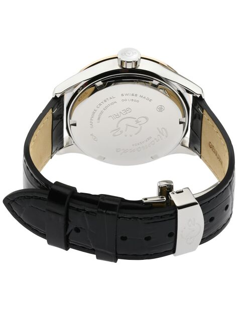 Montre Giromondo Homme Quartz en Cuir noire